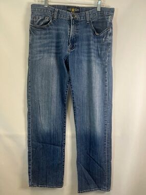 Lucky Brand Relaxed Straight Leg Jeans Medium Wash Denim Men's 34x32